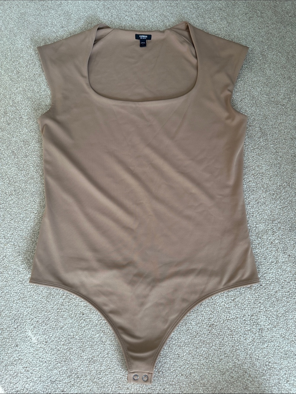 Express “Body Contour” Women’s Tan/Nude One-Piece Bodysuit- Size Large